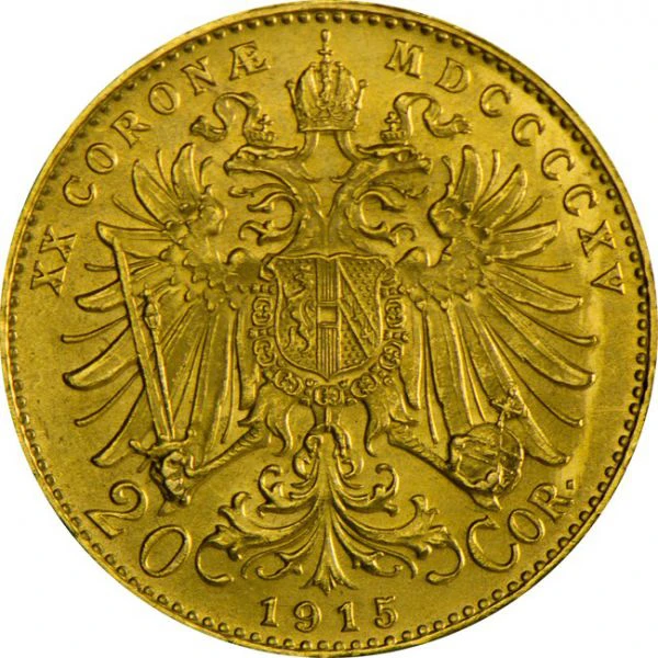 20 koruna František Jozef I 1915 (novorazba)