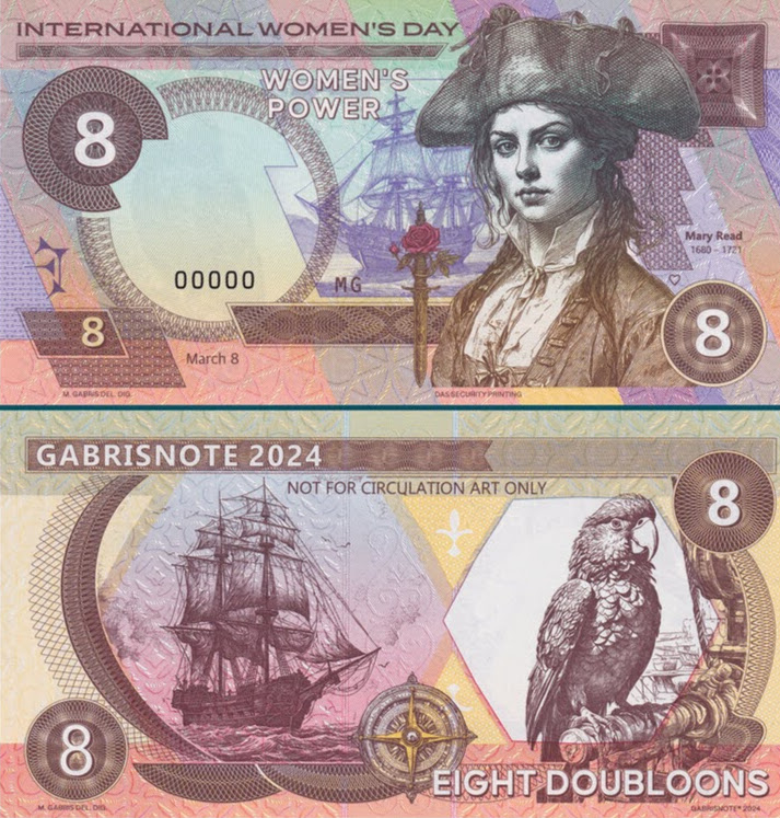 8 Doubloons pirátka Mary Read