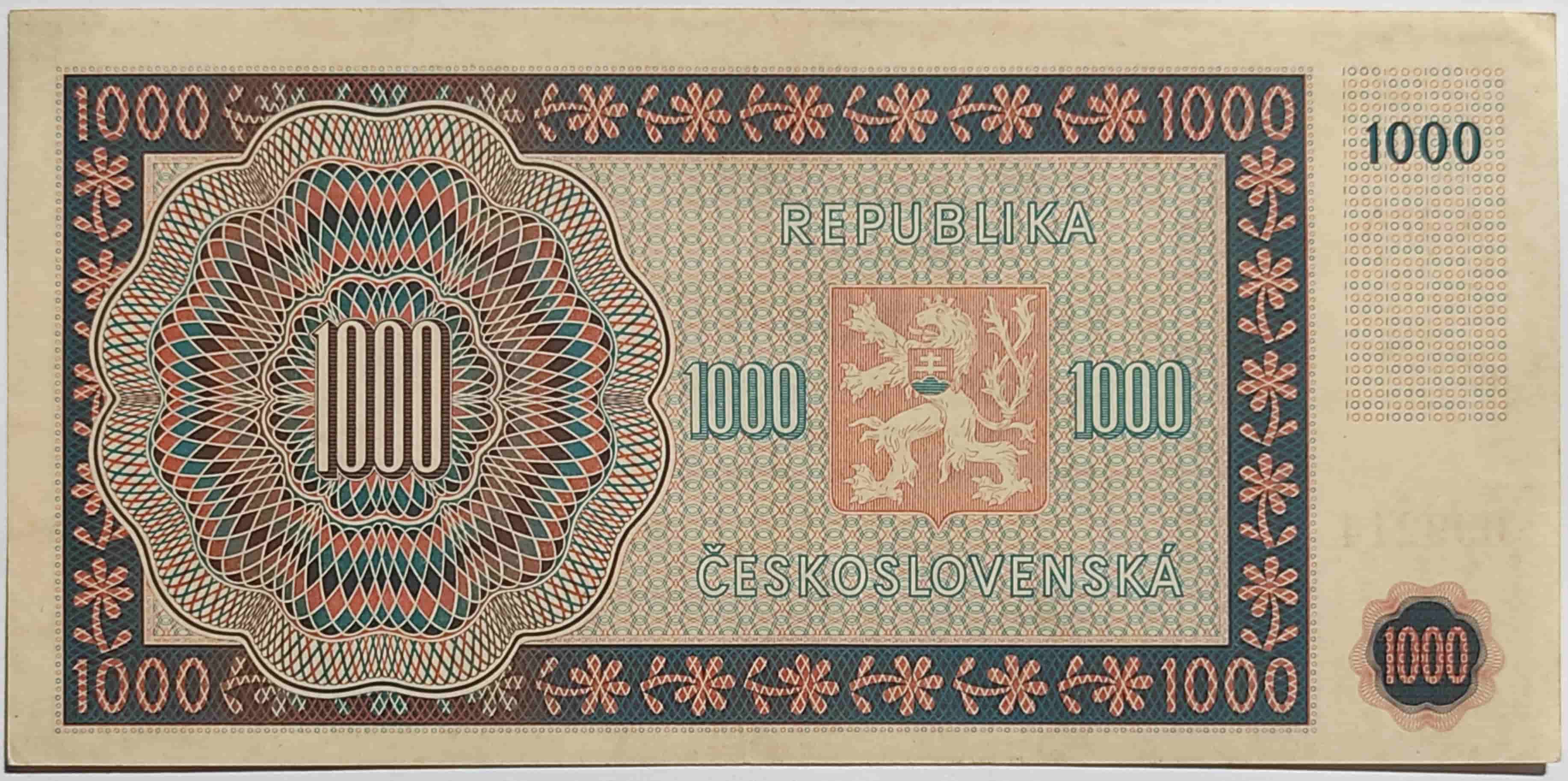 1000 Kčs 1945 27A