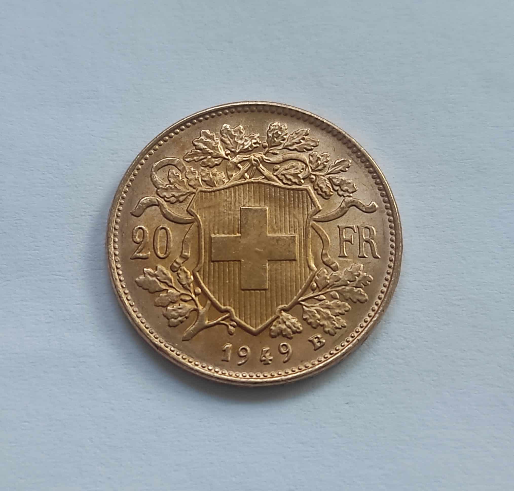 20 frank 1949  Švajčiarsko
