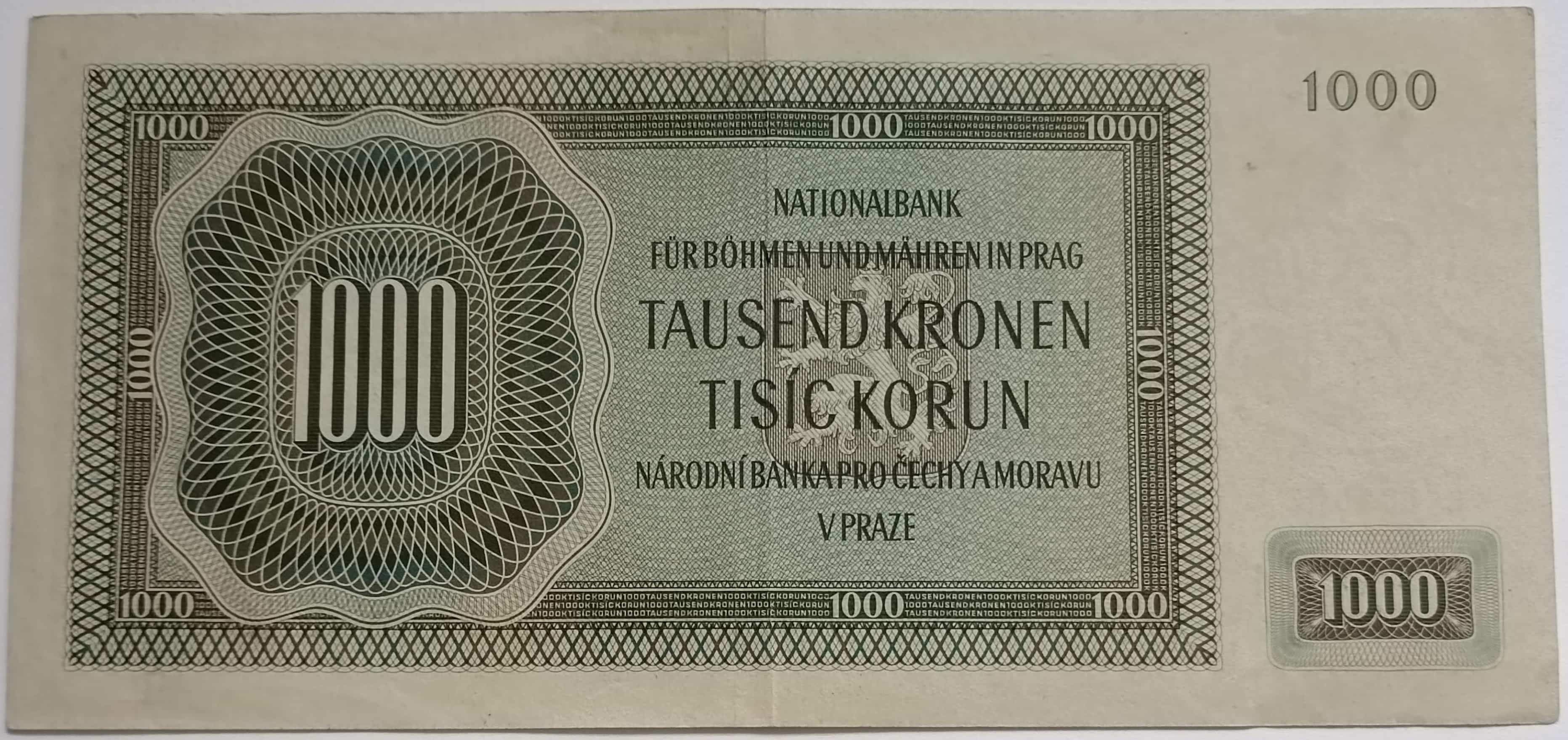 1000 korún 1942  E I. vydanie