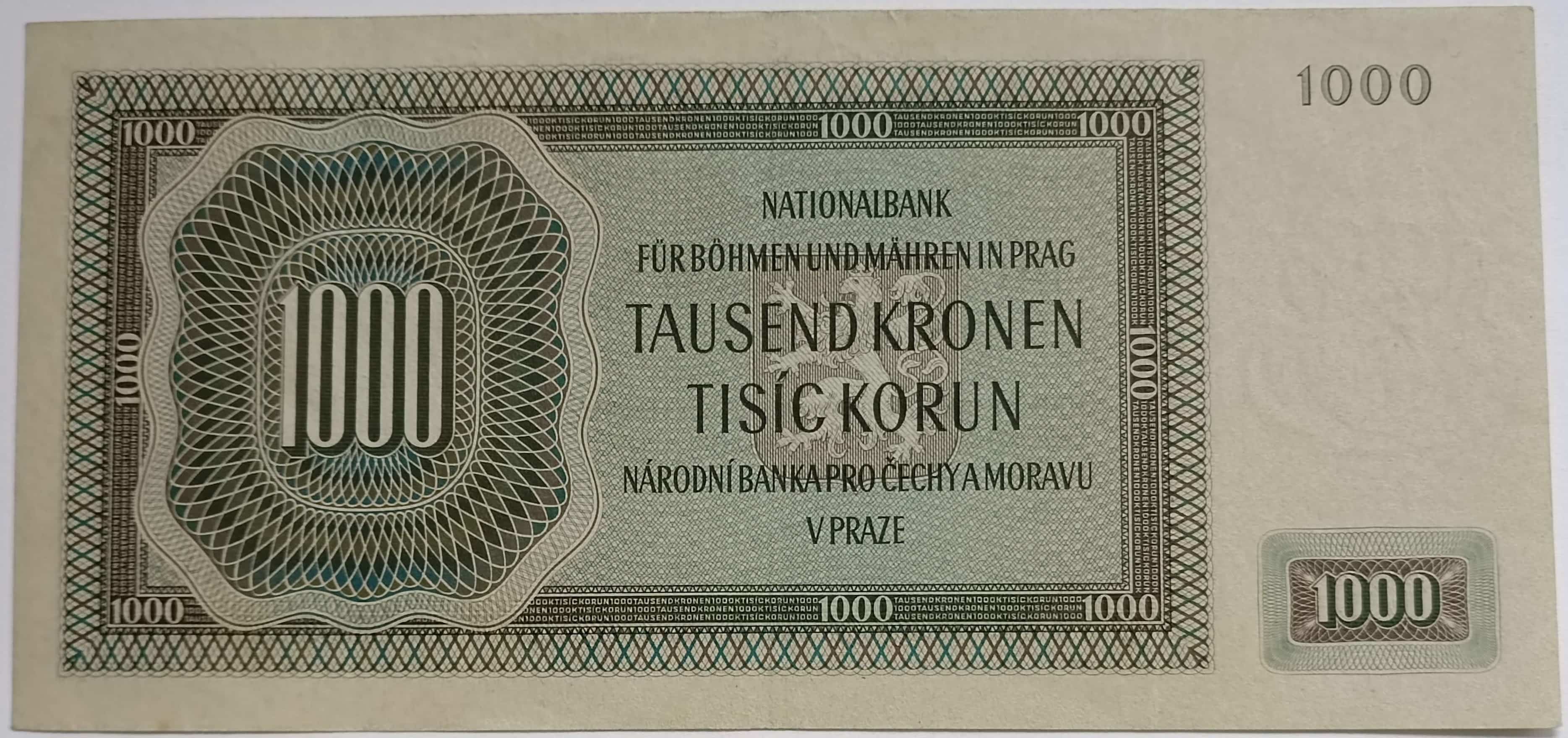 1000 korún 1942 F I. vydanie