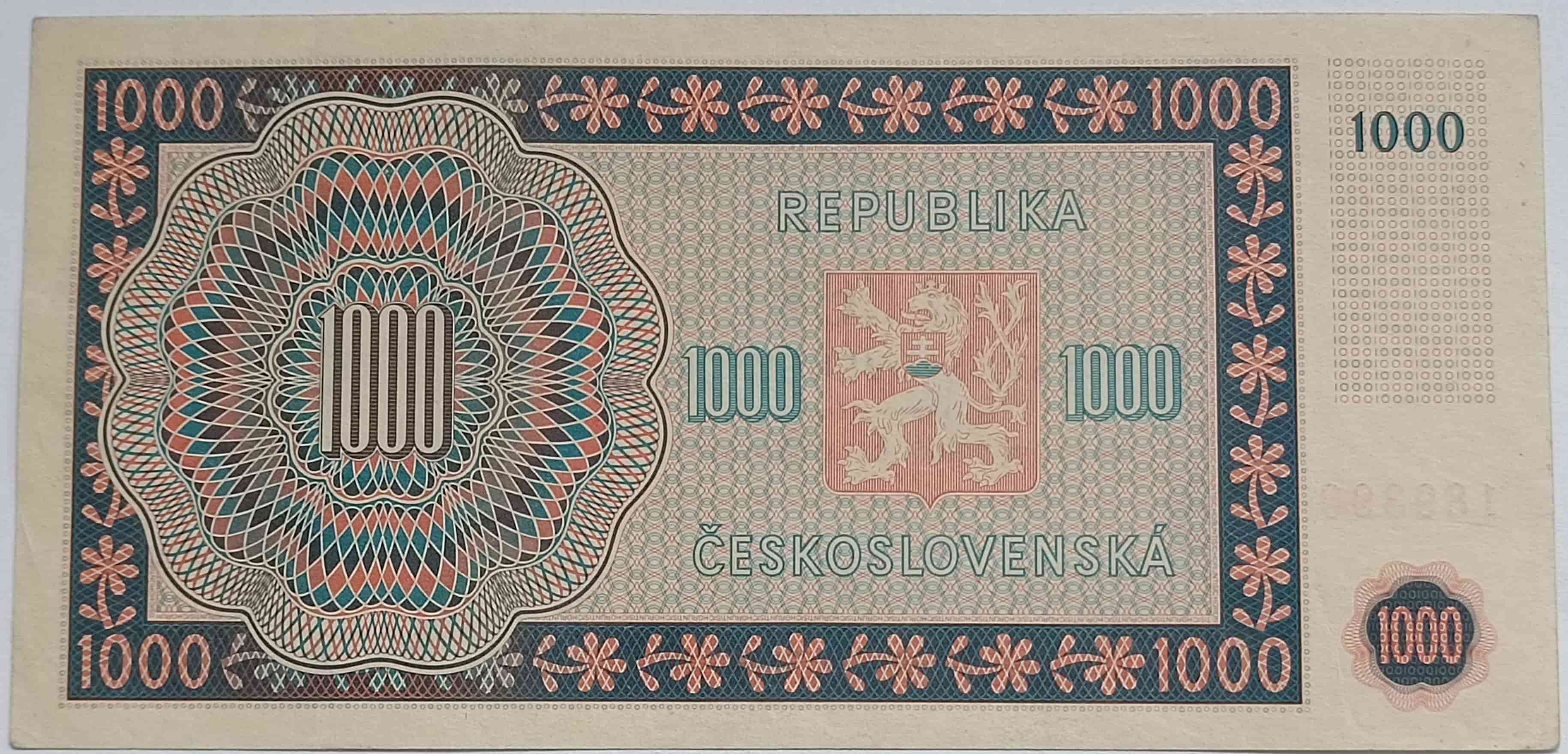 1000 Kčs 1945 12C