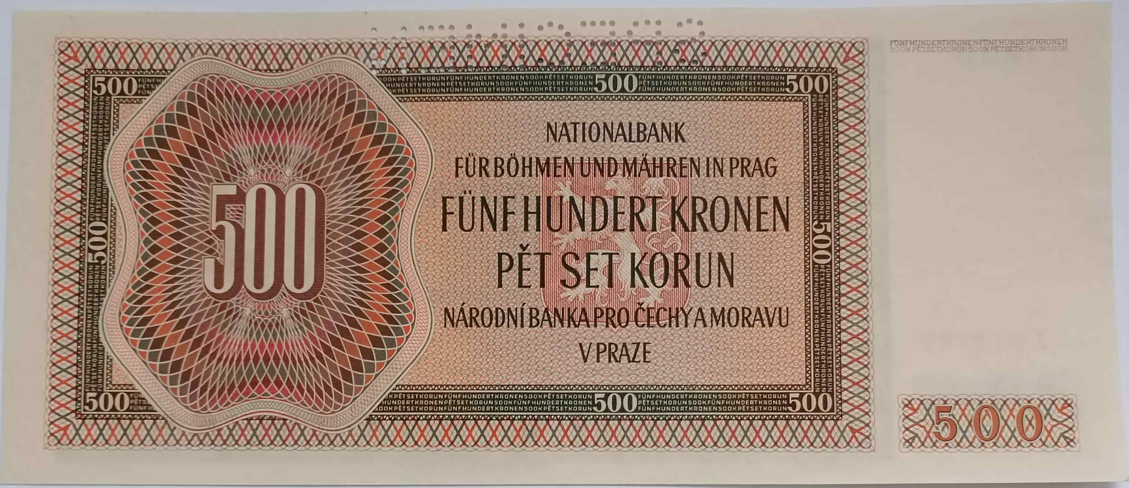 500 korún 1942 J 