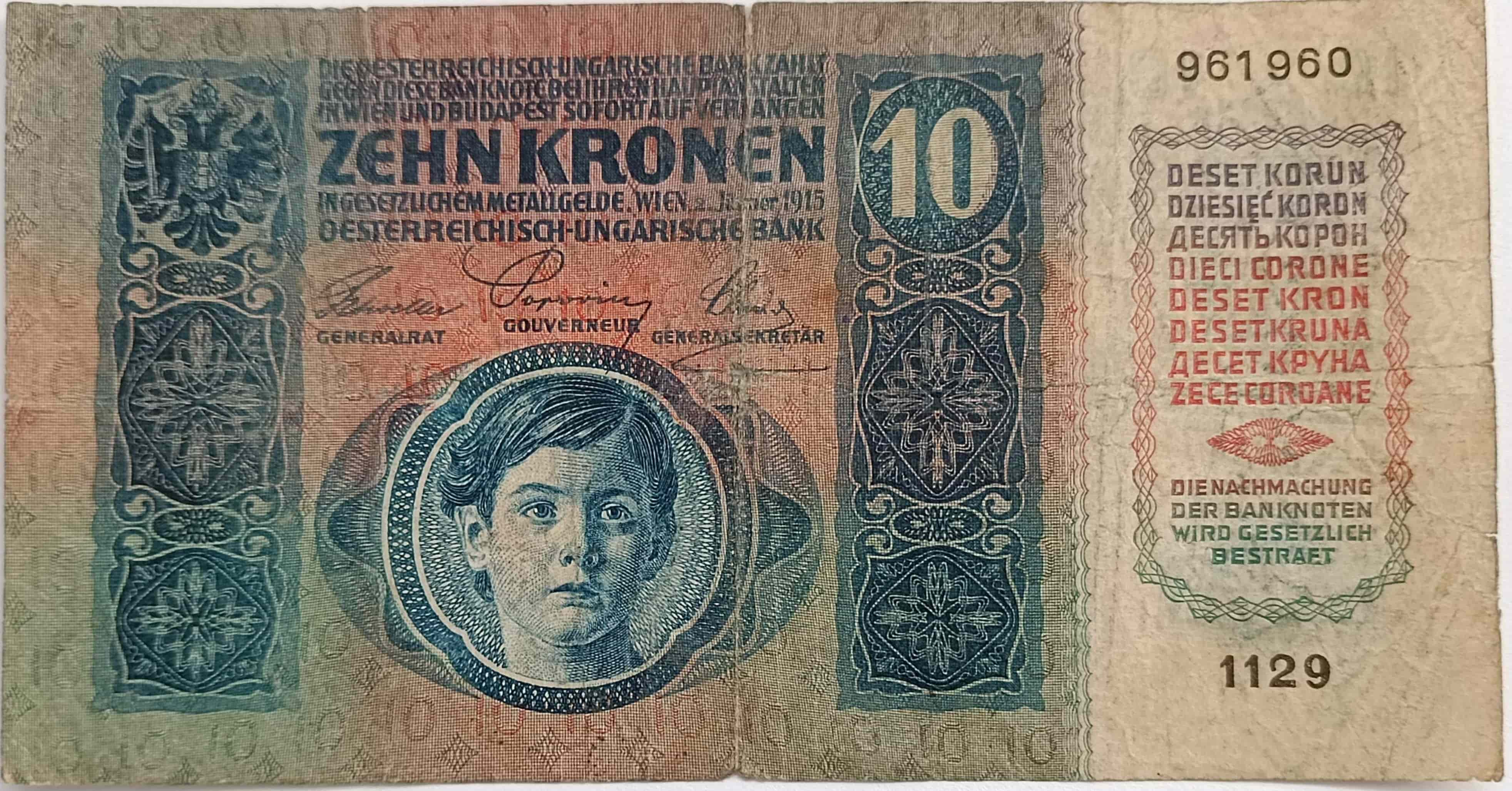 10 Kronen 1915  CSR kolok