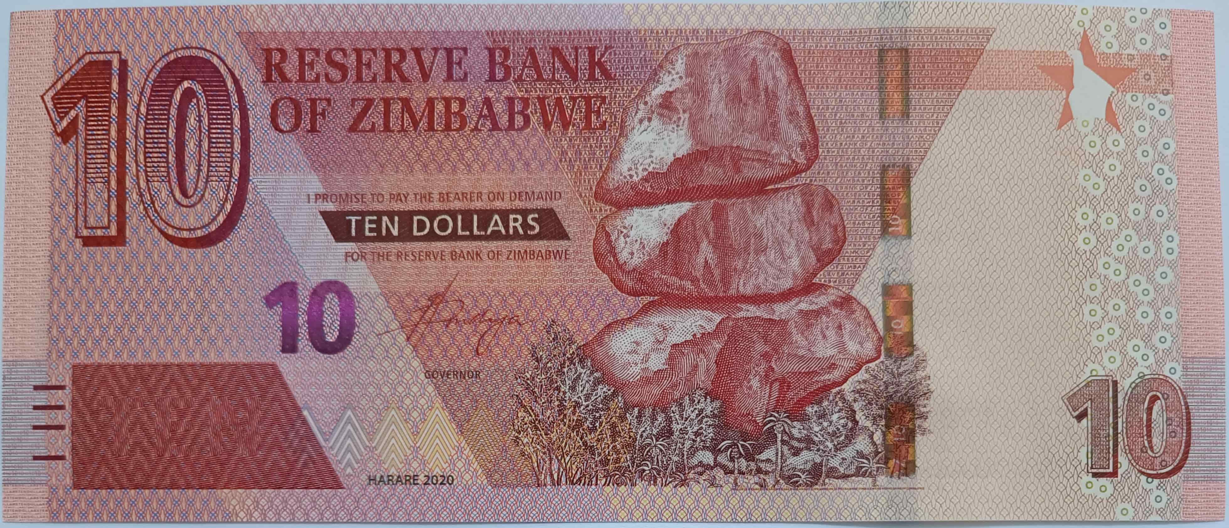 10 dollars 2020 Zimbabwe