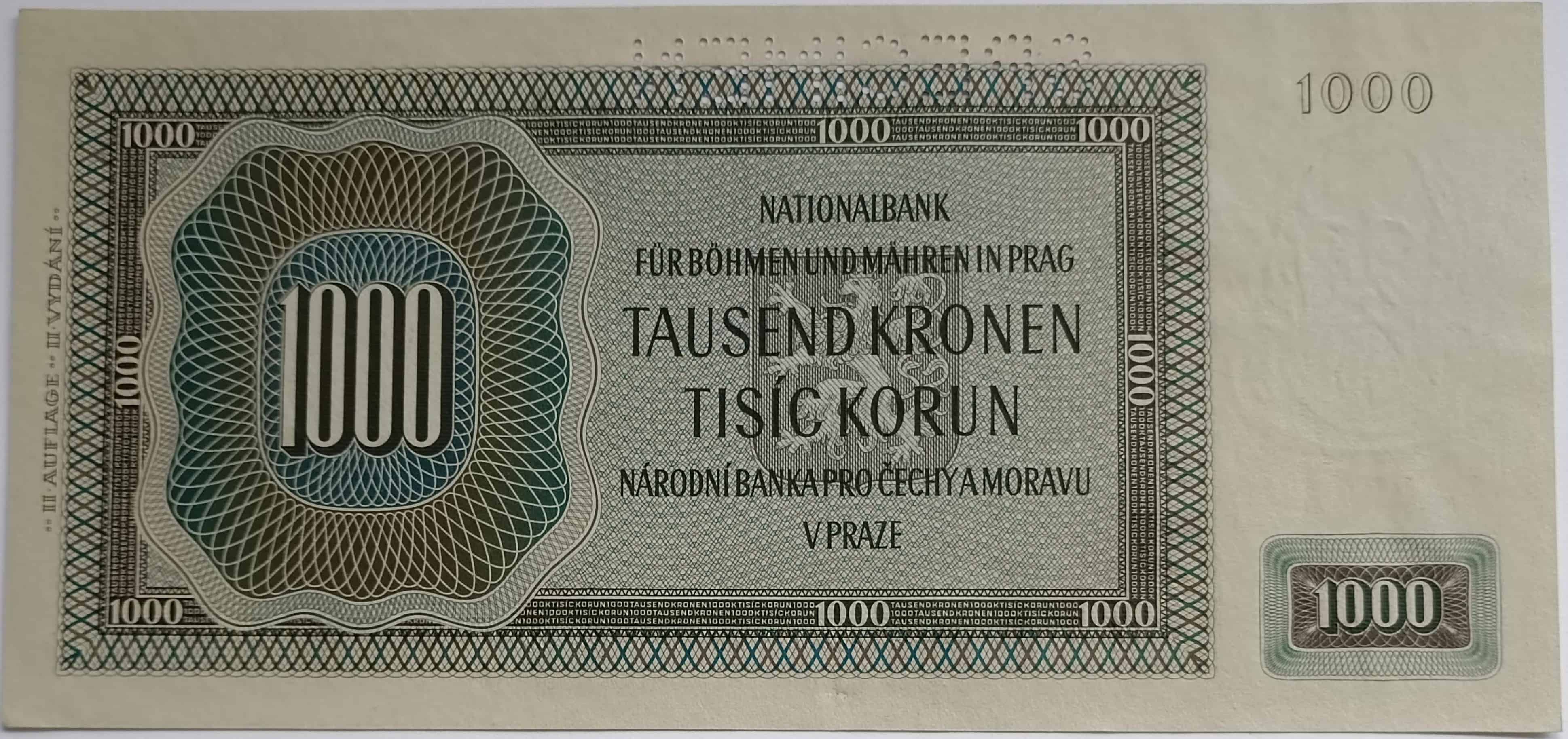 1000 korún 1942 Cc