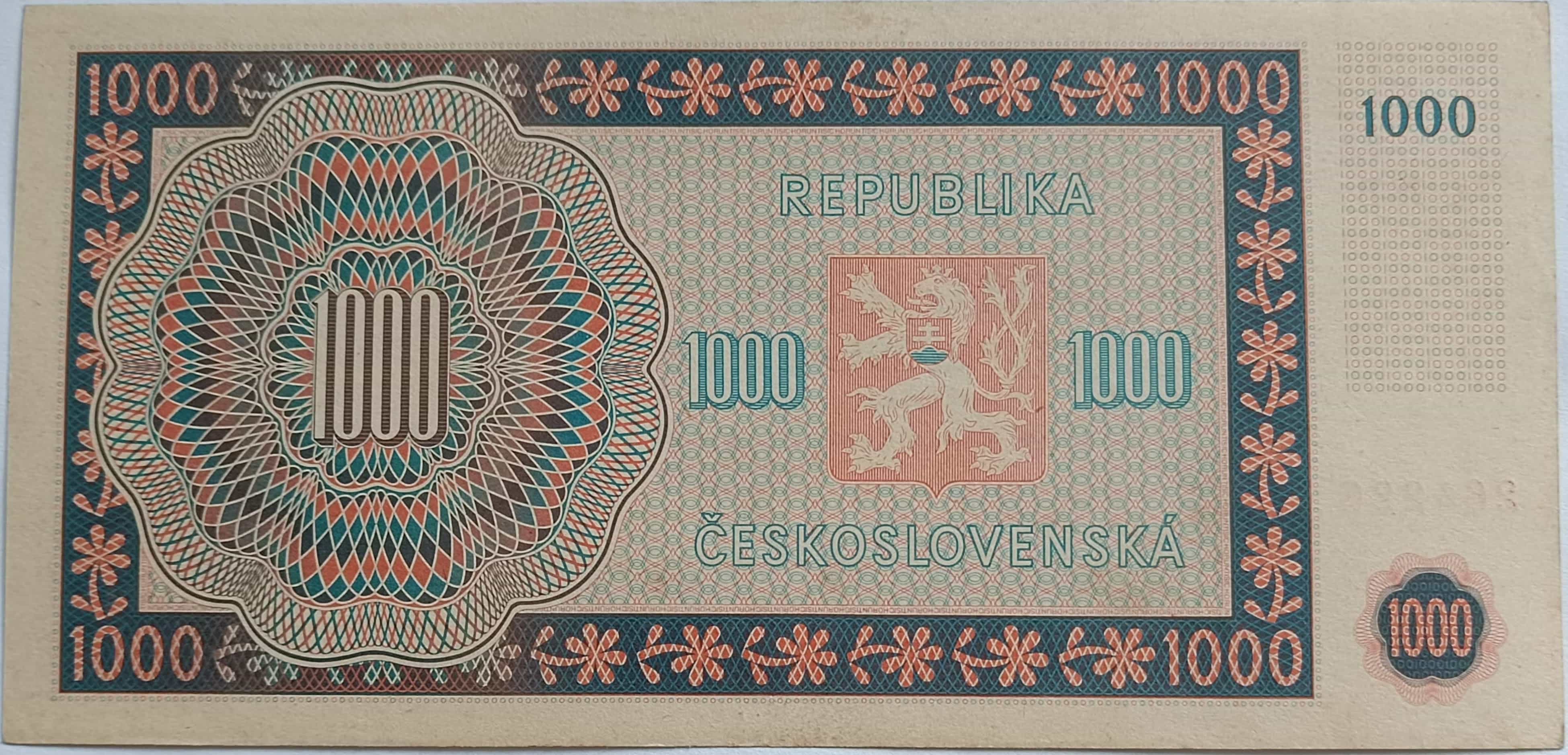 1000 Kčs 1945 28B