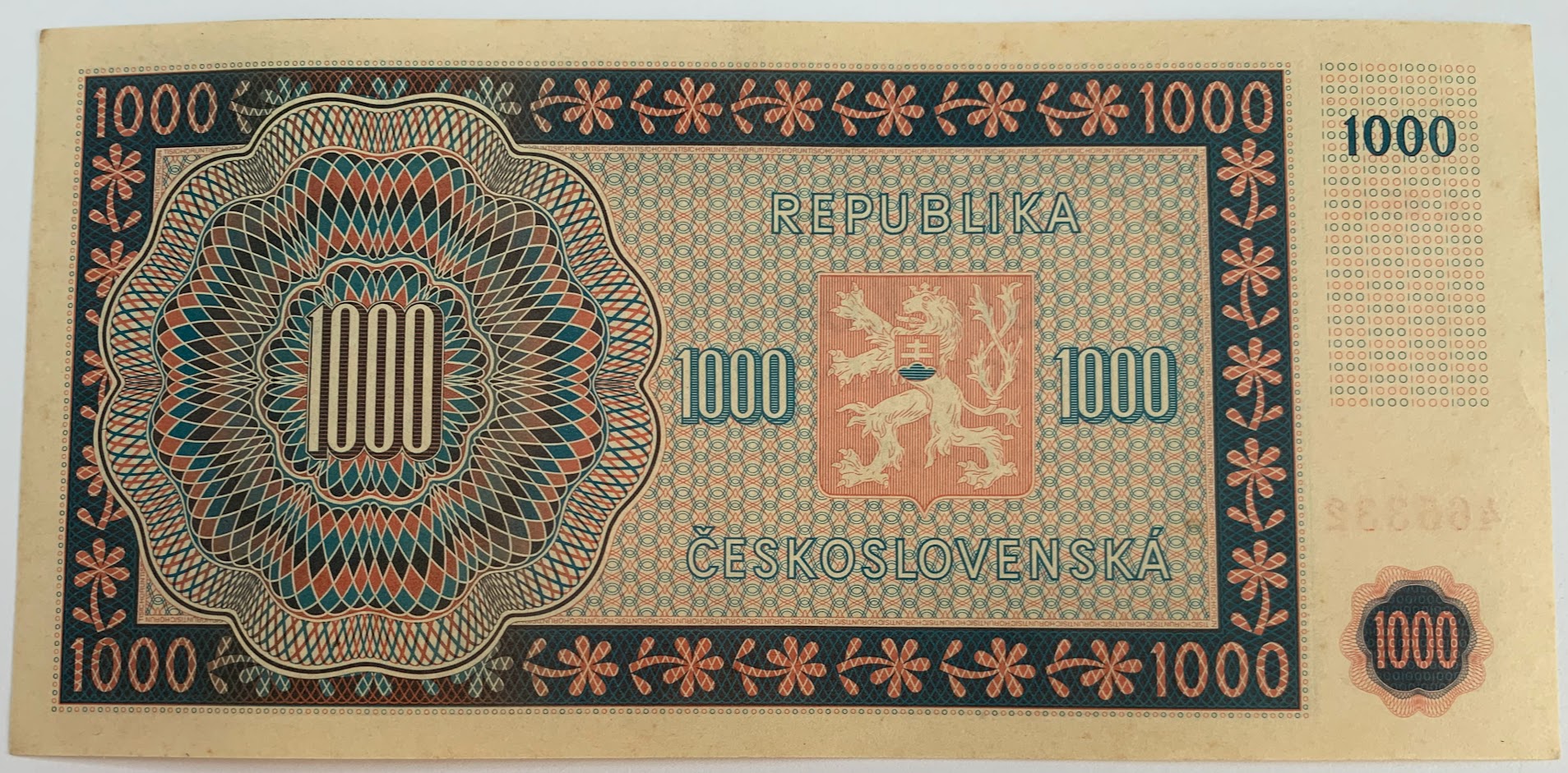 1000 Kčs 1945 03C 