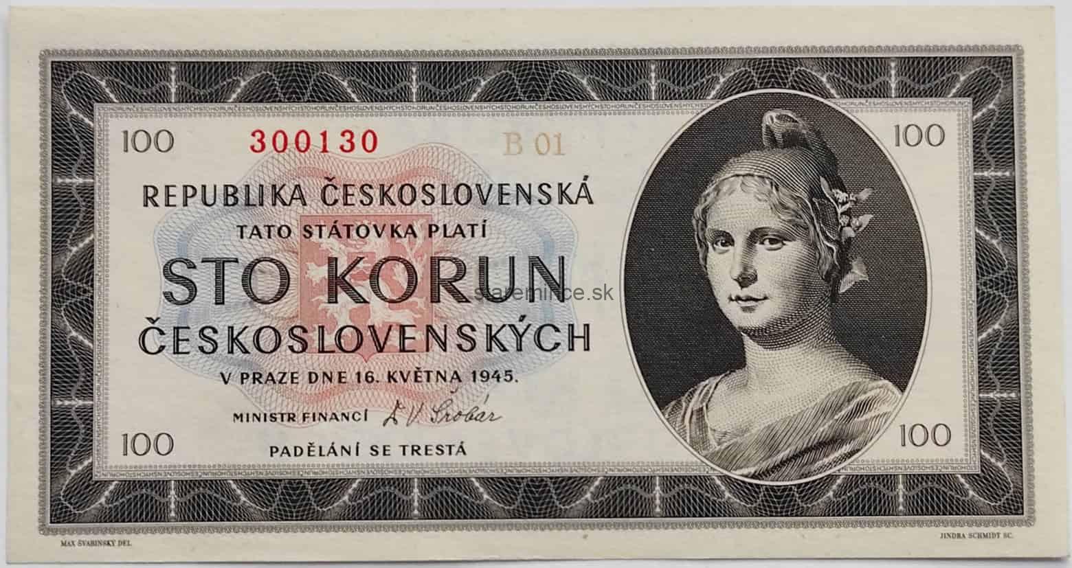 100 Kčs 1945 B01