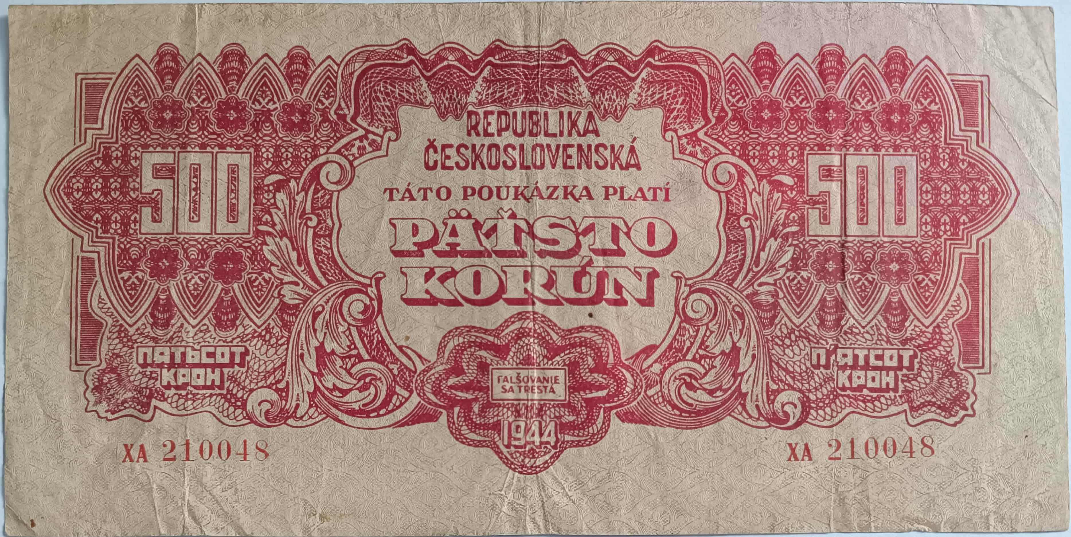 500 korún 1944  XA