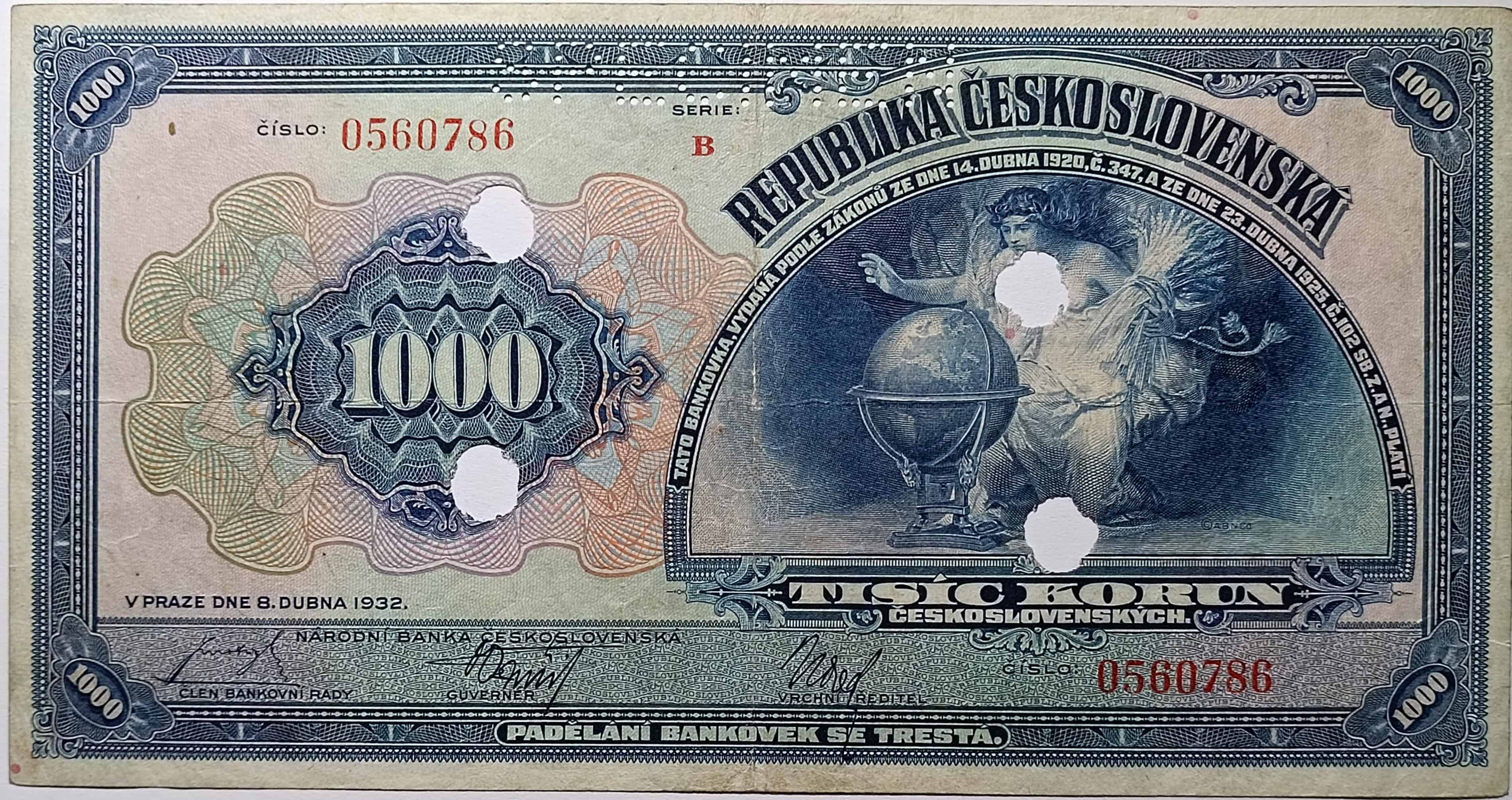 1000 Kč 1932 B