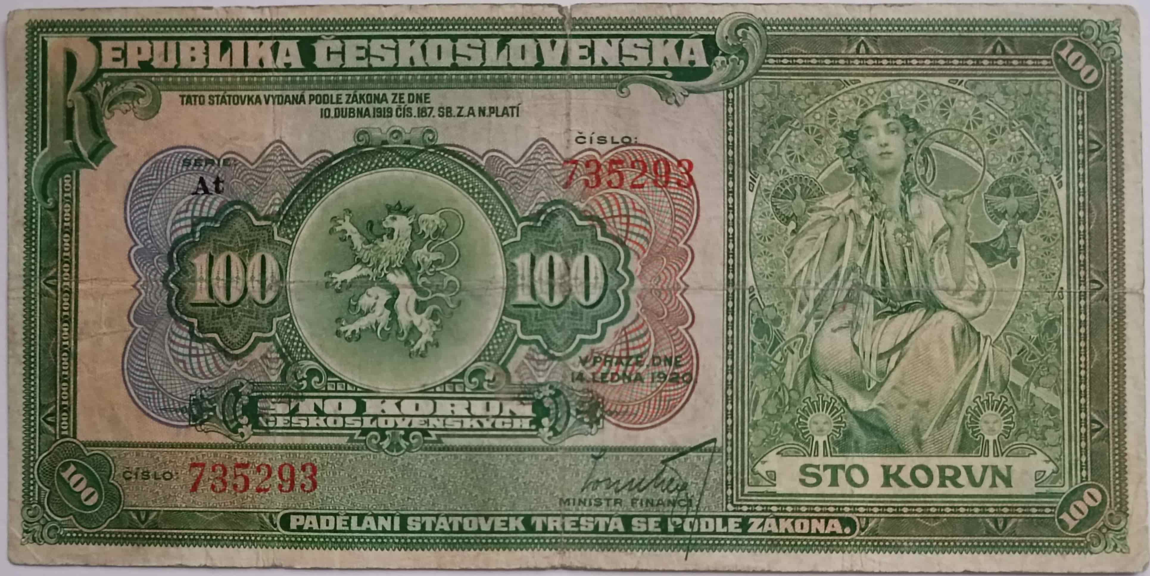 100 Kč 1920 At
