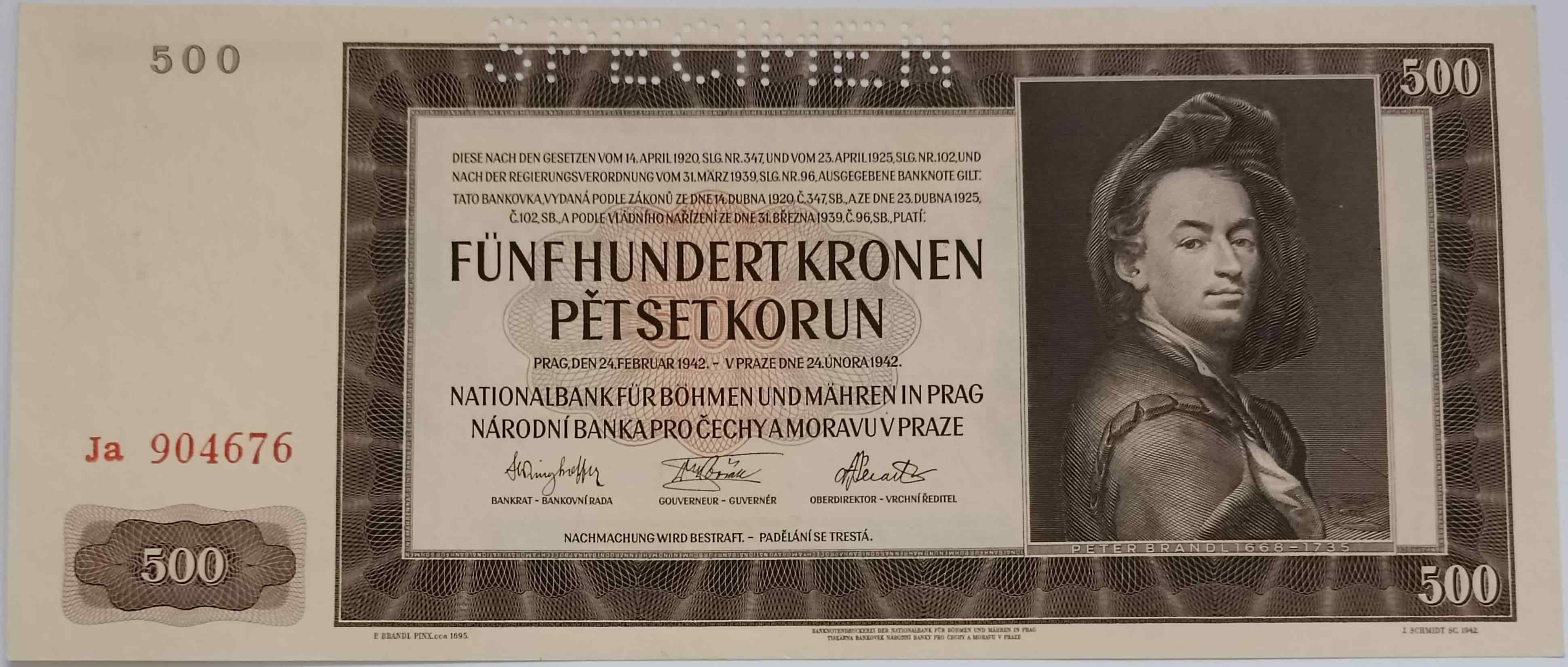 500 korún 1942 Ja