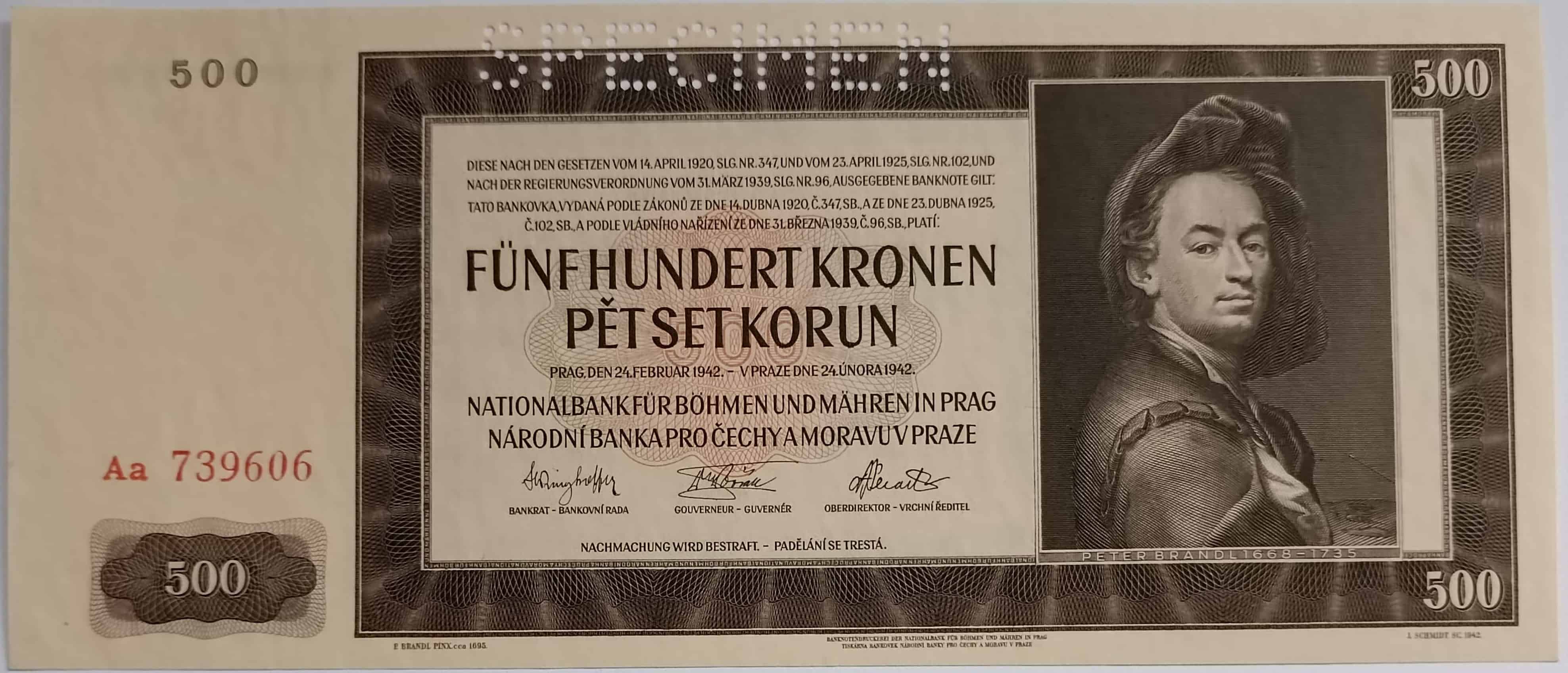500 korún 1942 Aa