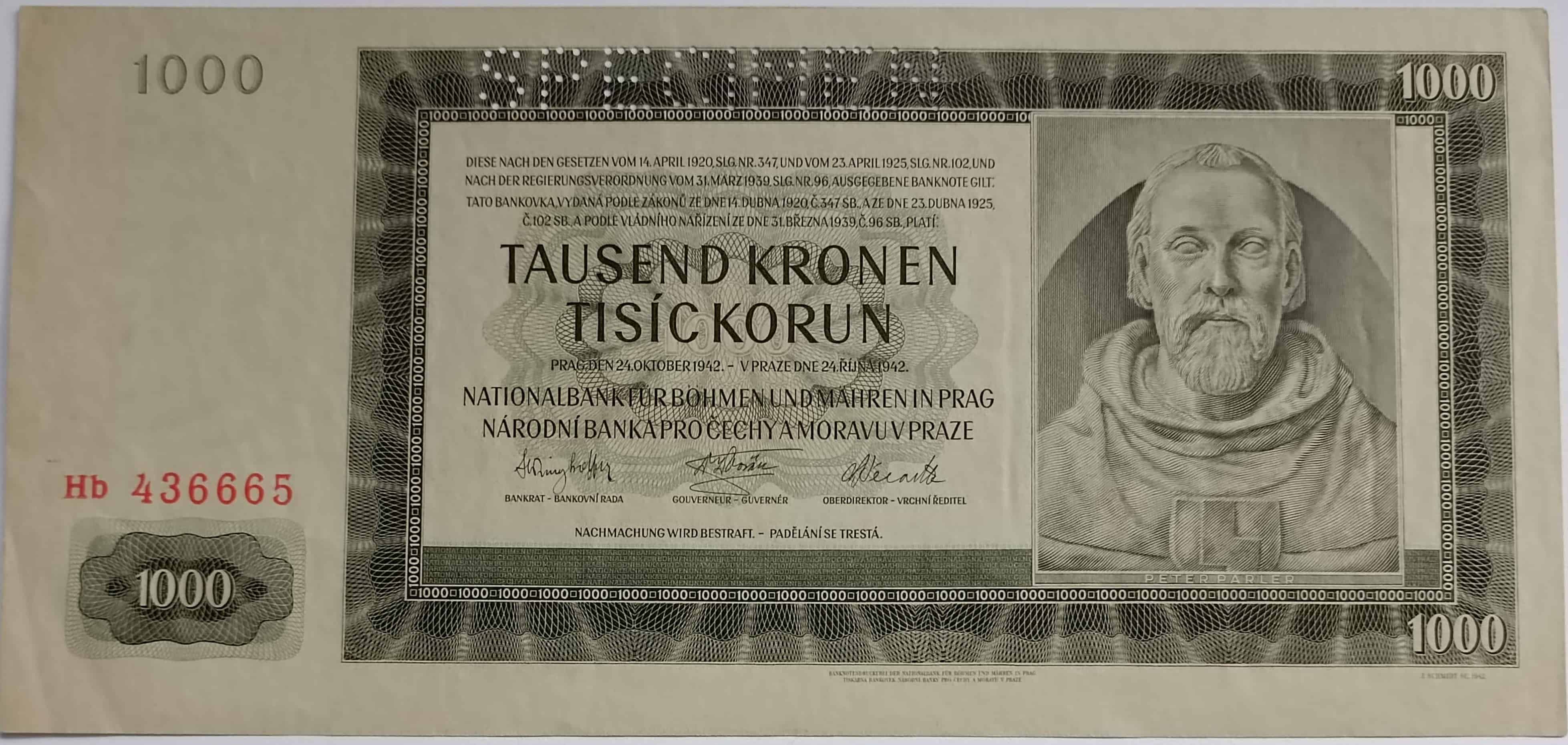 1000 korún 1942 Hb