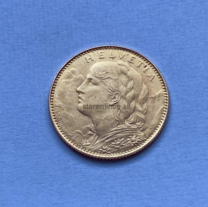 10 frank 1922  Švajčiarsko