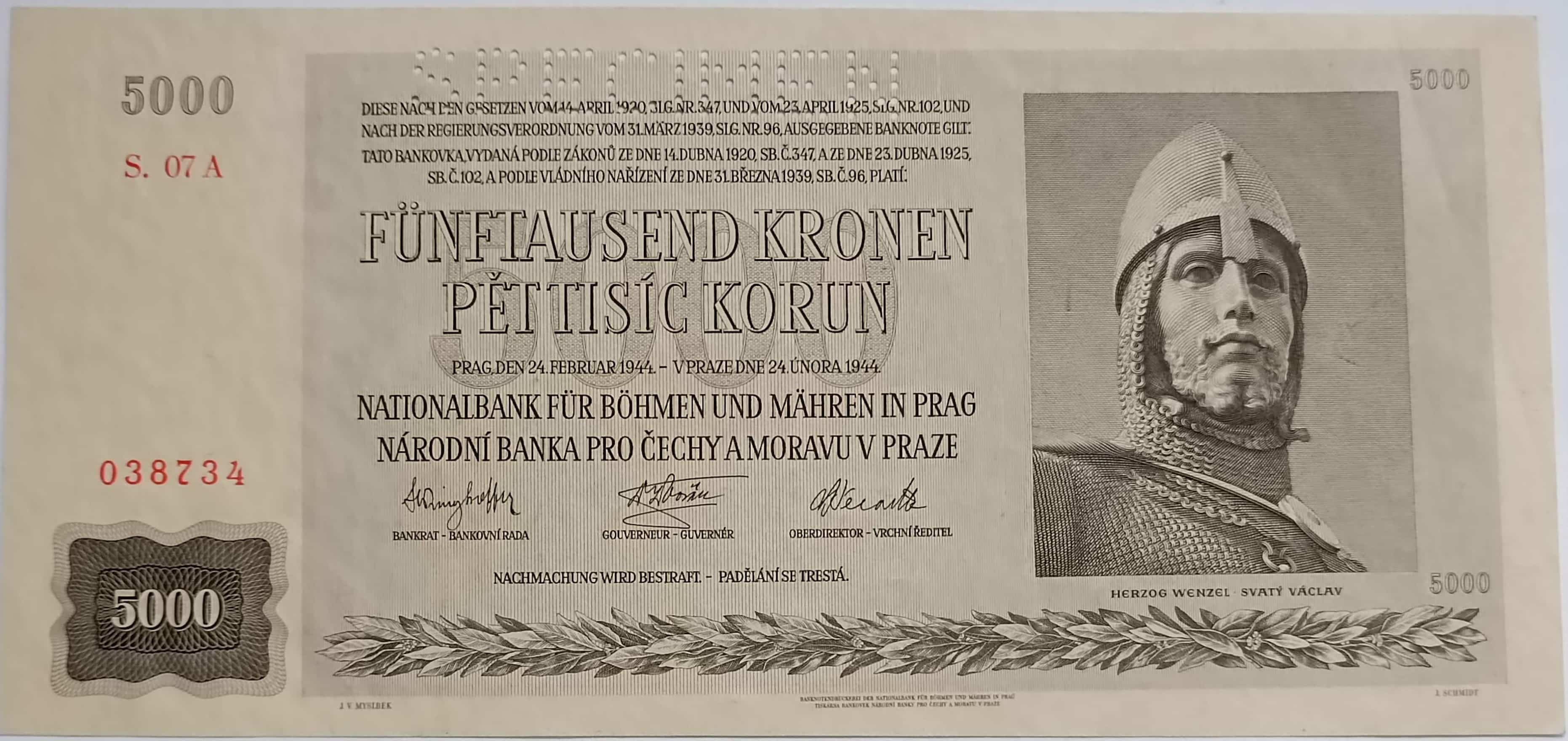 5000 korún 1944 07A