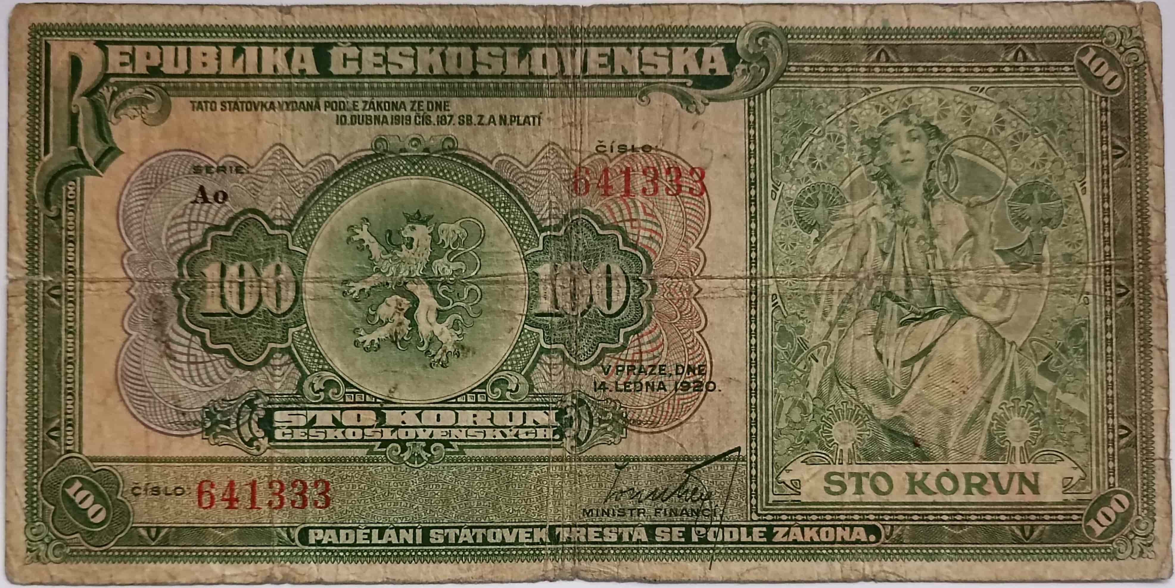 100 Kč 1920 Ao