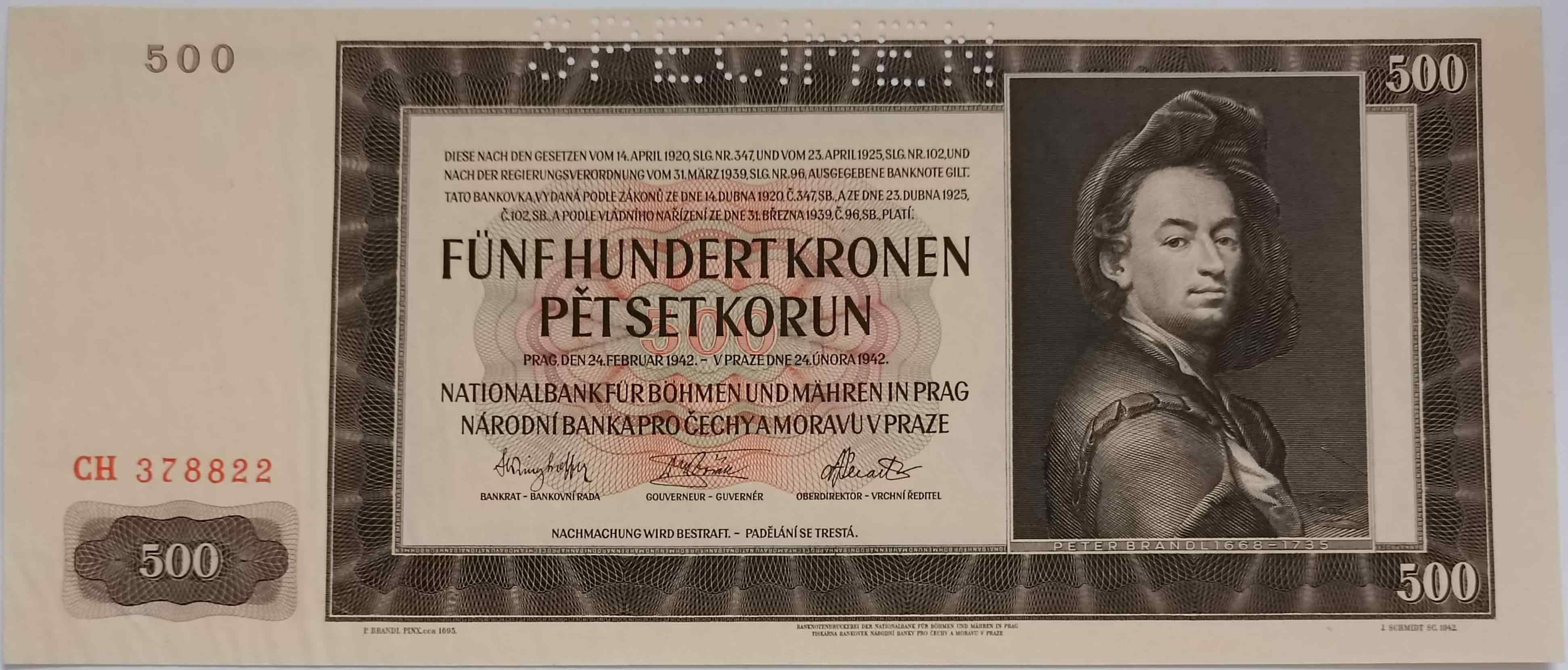 500 korún 1942 CH