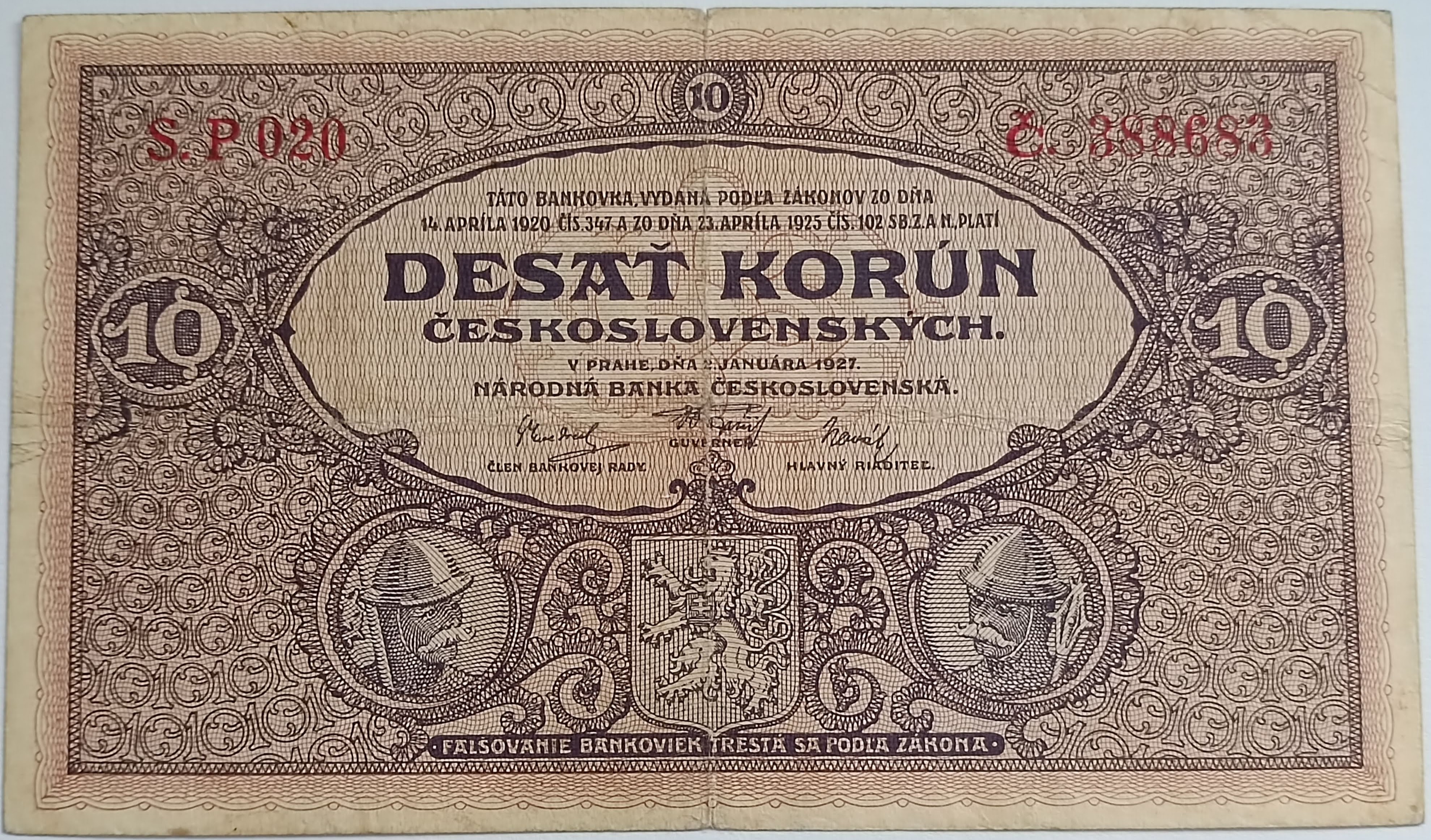 10 Kč 1927 P020