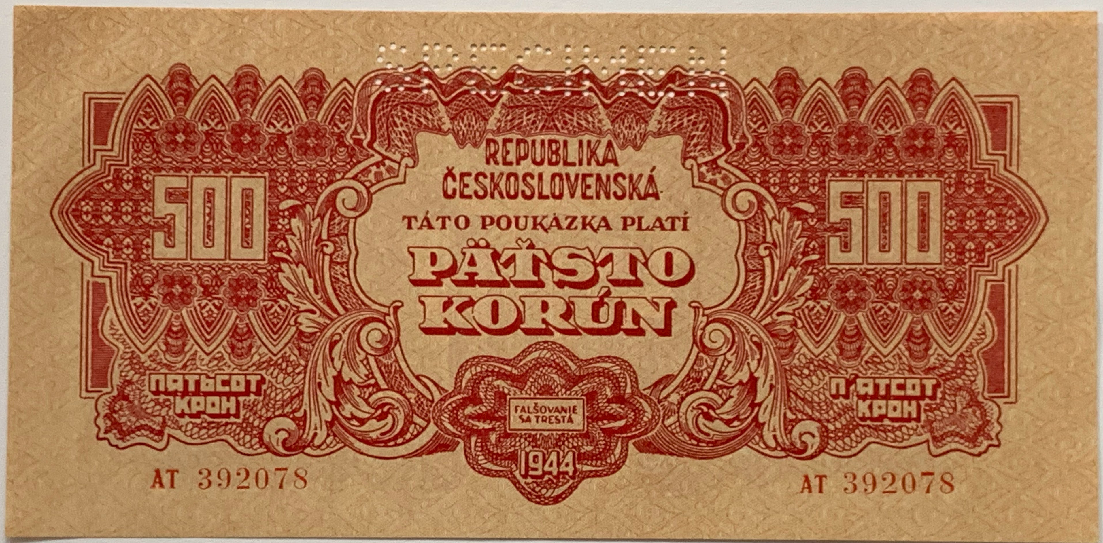 500 korún 1944 AT 