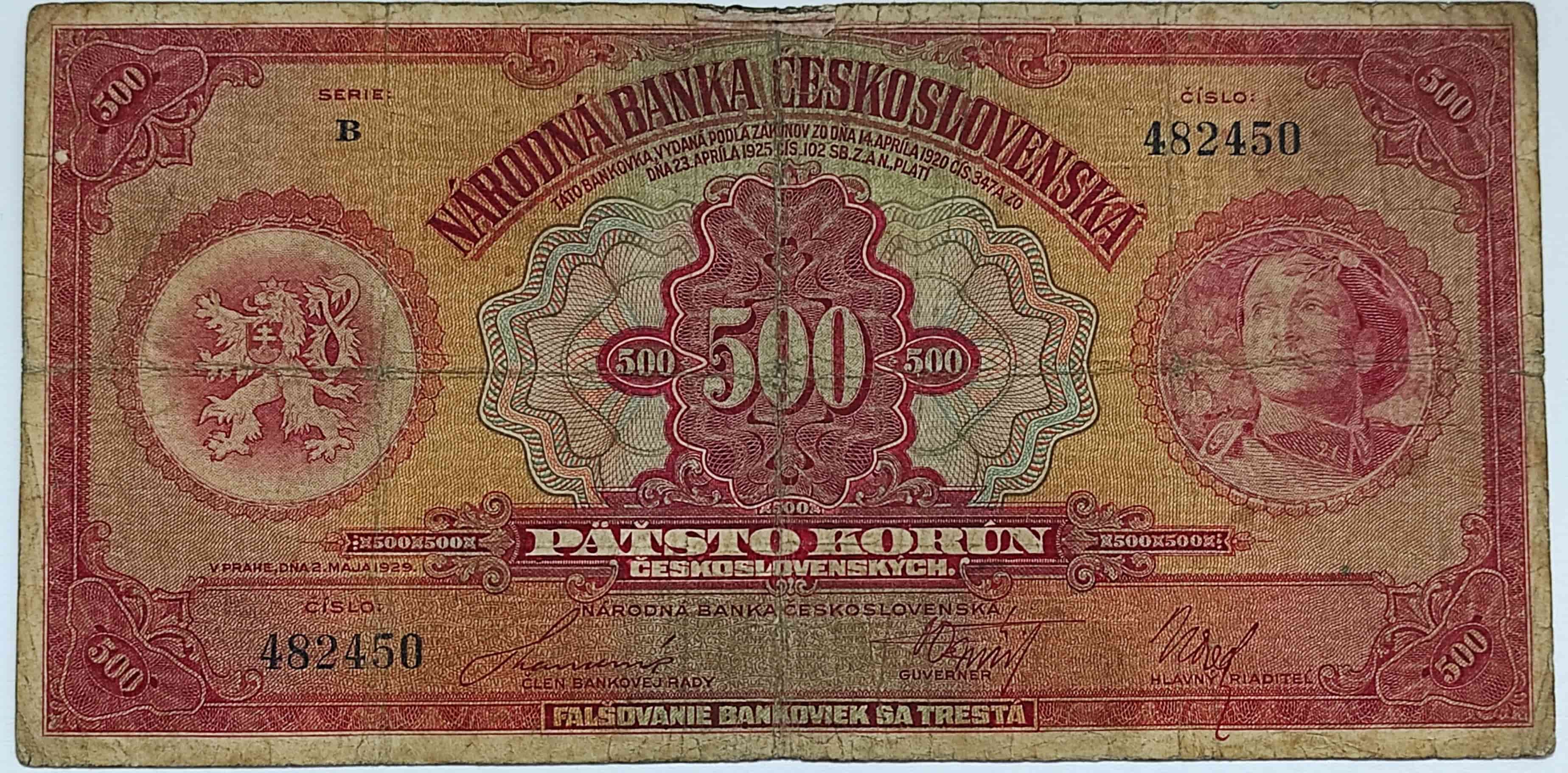 500 Kč 1929 - B
